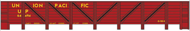Railroad Decal Set -- Union Pacific GS Wood Gondola (Yellow Lettering)