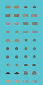 Railroad Decal Set -- 20 Assorted Pairs of Raised-Print Builders Plates