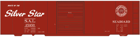 Railroad Decal Set -- Seaboard Air Line 40' Steel Boxcar (Silver Star Logo)