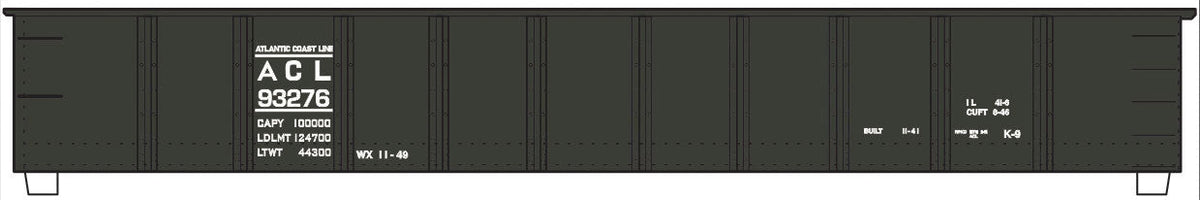 Railroad Decal Set -- Atlantic Coast Line 42' Steel Gondola