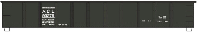 Railroad Decal Set -- Atlantic Coast Line 42' Steel Gondola