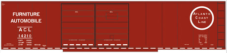 Railroad Decal Set -- Atlantic Coast Line 50' Steel Double-Door Boxcar (Furniture/Auto Service)