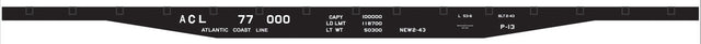 Railroad Decal Set -- Atlantic Coast Line 53'6" GSC Flatcar