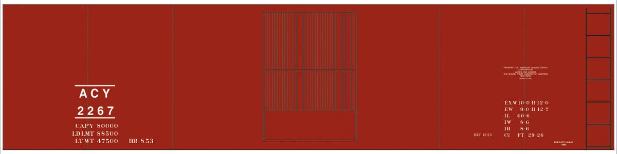Railroad Decal Set -- Akron, Canton & Youngstown 40' Steel Boxcar