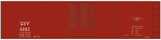 Railroad Decal Set -- Akron, Canton & Youngstown 40' Steel Boxcar