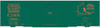 Railroad Decal Set -- Elgin, Joliet & Eastern 40' Steel Boxcar (green Car, Map Around Chicago Logo