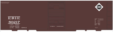 Railroad Decal Set -- Erie 40' Steel Boxcar (Small Diamond Logo High on Side)