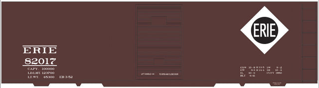 Railroad Decal Set -- Erie 40' Steel Boxcar (Large Diamond Logo)