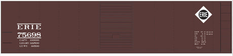 Railroad Decal Set -- Erie 40' Steel Boxcar (Small Diamond Logo Mid Placement)