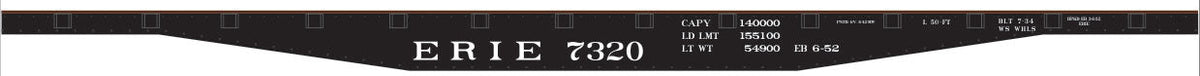 Railroad Decal Set -- Erie 50' Steel Flatcar (black Car)