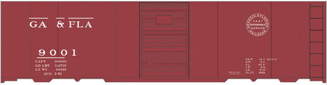 Railroad Decal Set -- Georgia & Florida 40' Steel Boxcar (Circle Logo)