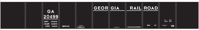 Railroad Decal Set -- Georgia Railroad 42' Steel Gondola (black Car)