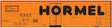 Railroad Decal Set -- Hormel NADX 40' Steel Reefer (orange Car, Large Hormel, North American Logo)