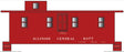 Railroad Decal Set -- Illinois Central Side-Door Cupola Caboose (Boxcar Red Car, No Logo)