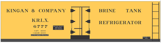 Railroad Decal Set -- Kingan & Company 37' Steel Reefer (yellow Car)