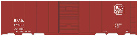 Railroad Decal Set -- Kansas City Southern 40' Steel Boxcar (Boxcar Red Car, Octagon Logo)