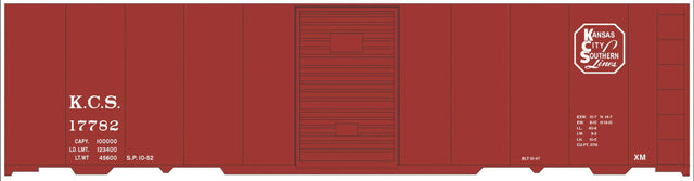 Railroad Decal Set -- Kansas City Southern 40' Steel Boxcar (Boxcar Red Car, Octagon Logo)