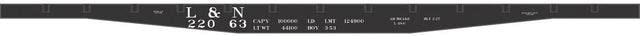 Railroad Decal Set -- Louisville & Nashville 45' Steel Flatcar (black)