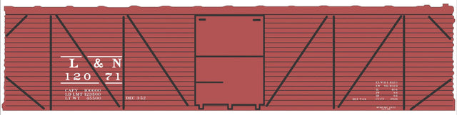 Railroad Decal Set -- Louisville & Nashville 40' Single-Sheathed Wood Boxcar (Boxcar Red, No Logo)