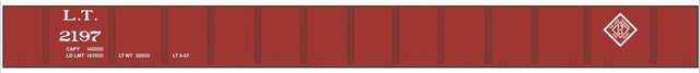 Railroad Decal Set -- Louisville Terminal 50' Steel Gondola (Boxcar Red, Diamond Logo)