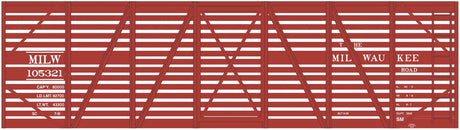 Railroad Decal Set -- Milwaukee Road 40' Wood Stock Car
