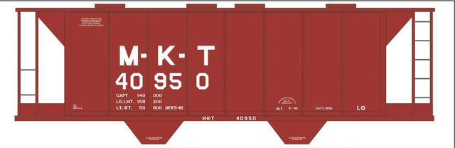 Railroad Decal Set -- Missouri-Kansas-Texas 2-Bay Covered Hopper (Boxcar Red Car)