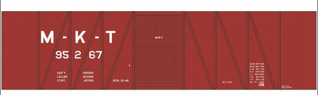 Railroad Decal Set -- Missouri-Kansas-Texas Single-Sheathed Wood Boxcar (Boxcar Red Car)