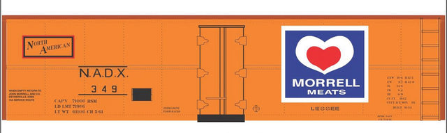 Railroad Decal Set -- Morrell 40' Wood Reefer (Heart Logo)