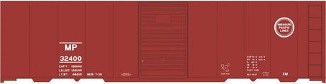 Railroad Decal Set -- Missouri Pacific 40' Steel Boxcar (Boxcar Red Car)