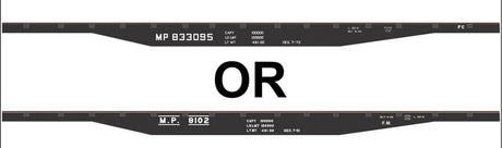 Railroad Decal Set -- Missouri Pacific 50' Steel Flatcar (black Car)