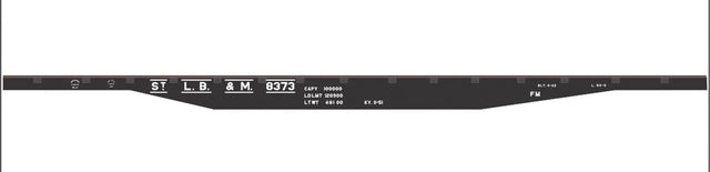 Railroad Decal Set -- Missouri Pacific St. L. B. & M. 50' Steel Flatcar (black Car)