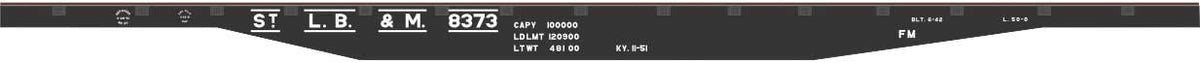Railroad Decal Set -- Missouri Pacific St. L. B. & M. 50' Steel Flatcar (black Car)