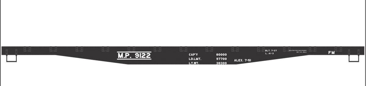 Railroad Decal Set -- Missouri Pacific 41' Steel Flatcar (black Car)