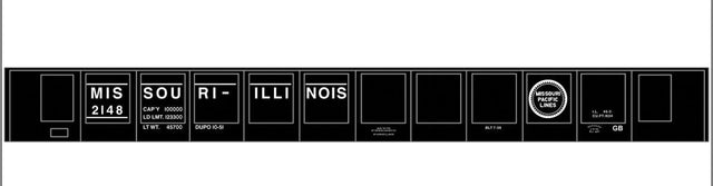 Railroad Decal Set -- Missouri-Illinois MP 45' Steel Gondola (black Car)