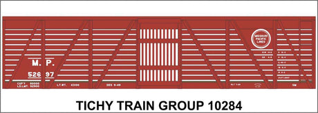 Railroad Decal Set -- Missouri Pacific 40' Wood Stock Car (Boxcar Red Car)
