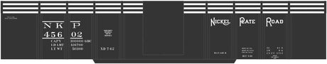 Railroad Decal Set -- Nickel Plate Road 41' 6" Steel Gondola, Side Extensions (black car)