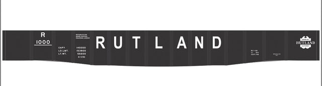Railroad Decal Set -- Rutland 41' 6" Steel Gondola (black car)