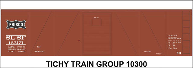 Railroad Decal Set -- St. Louis-San Francisco 40' Single-Sheathed Boxcar (Boxcar Red, Frisco Logo)