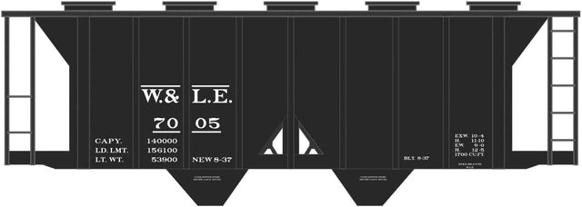 Railroad Decal Set -- Wheeling & Lake Erie Covered Hopper