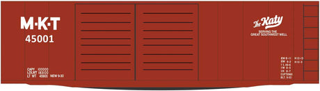 Railroad Decal Set -- Missouri-Kansas-Texas 40' Double-Door Steel Boxcar (Katy Logo)