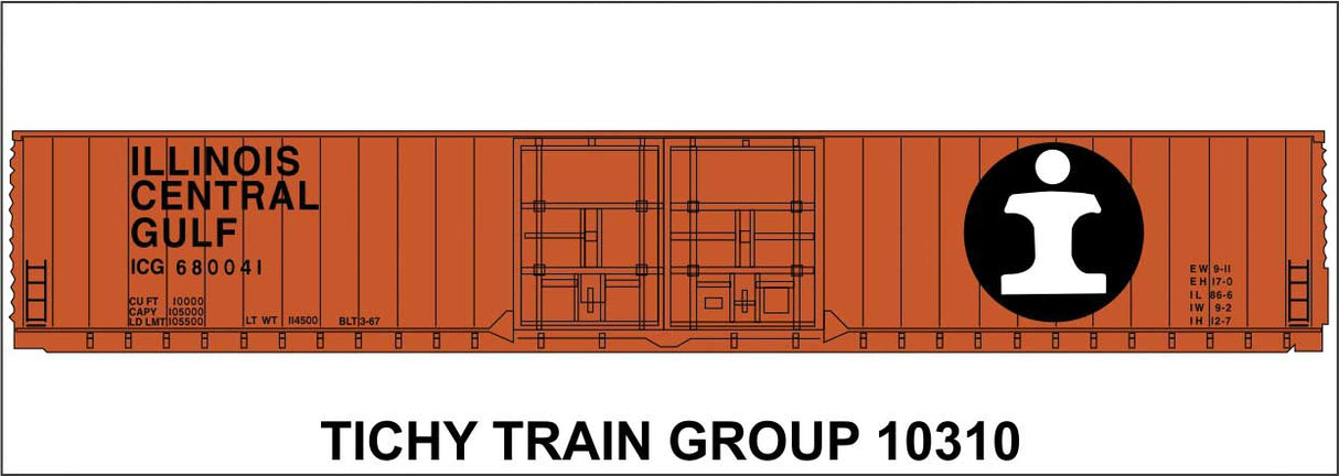 Railroad Decal Set -- Illinois Central 86' Autpo Parts Boxcar (orange car, large logo)