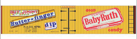 Railroad Decal Set -- NADX Wood Reefer (Butterfinger and Baby Ruth Candy Billboard Logos)
