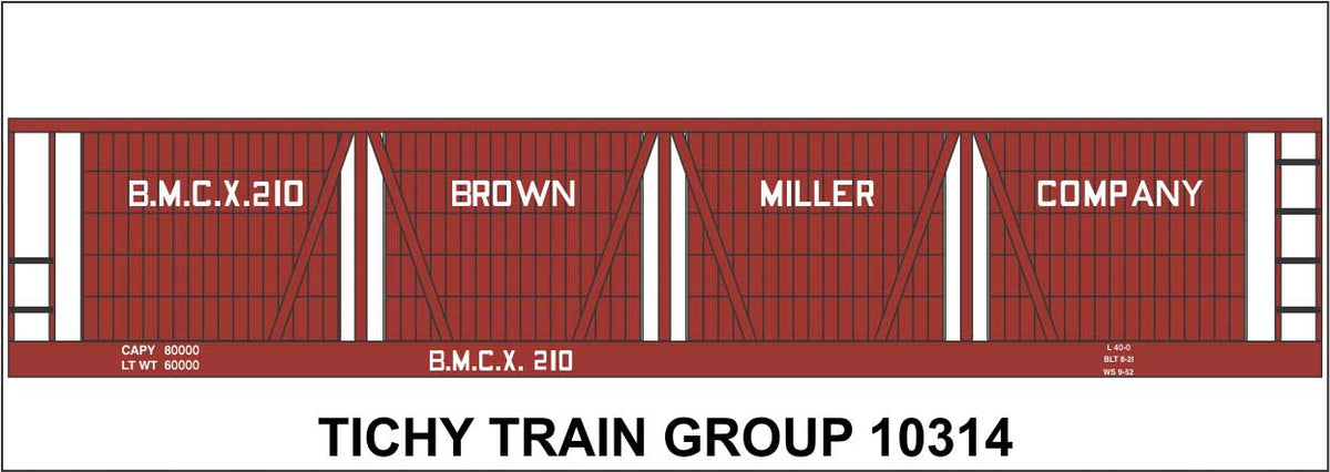 Railroad Decal Set -- Brown Miller Co. 1921 4-Vat Wood Pickle Car