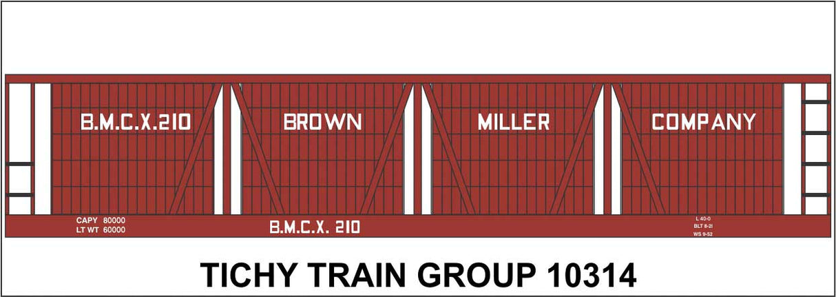 Railroad Decal Set -- Brown Miller Co. 1921 4-Vat Wood Pickle Car