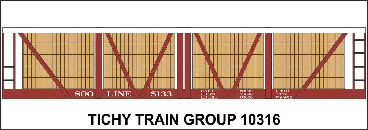 Railroad Decal Set -- Soo Line 1921 4-Vat Wood Pickle Car