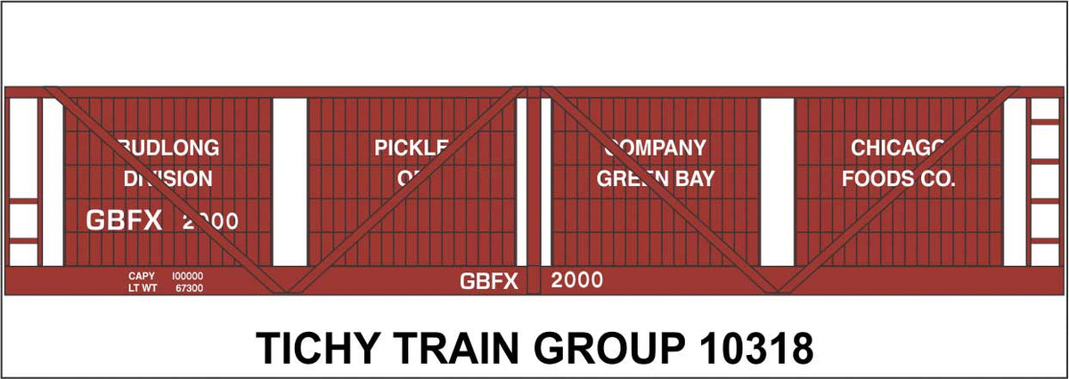 Railroad Decal Set -- Budlong Pickle Co. 1922 4-Vat Wood Pickle Car