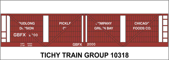 Railroad Decal Set -- Budlong Pickle Co. 1922 4-Vat Wood Pickle Car