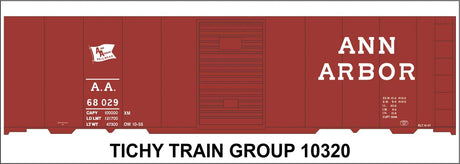 Railroad Decal Set -- Ann Arbor 40' Steel Boxcar (Small Flag Logo)