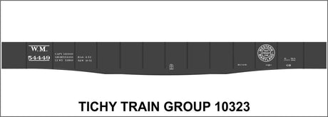 Railroad Decal Set -- Western Maryland 1939 52' Steel Gondola with Fishbelly Sill