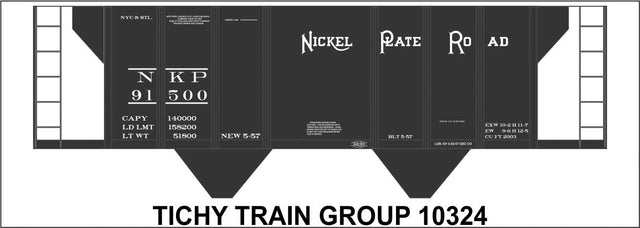 Railroad Decal Set -- Nickel Plate Road 2-Bay Covered Hopper